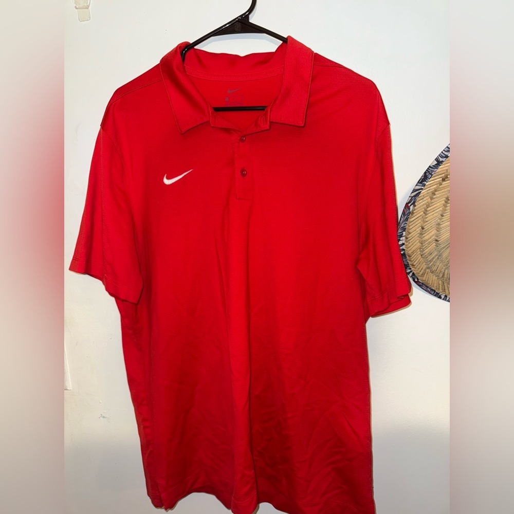 Nike Men's Vibrant Red Polo Shirt